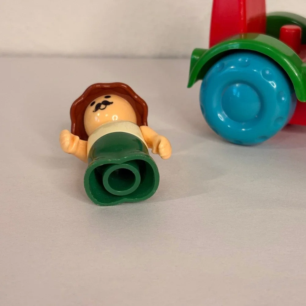 Vintage Tractor Toy Kids OS Green Good Hong Kong No 7800 Farmer Figure Set